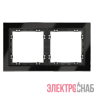 Рамка 2-м S70 стеклян. черн. Voltum VLS110208