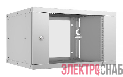 Шкаф телекоммуникационный настенный разборный LIGHT WSC-05D-6U55/45 19дюйм 6U дверь стекло сер. Cabeus 10170c