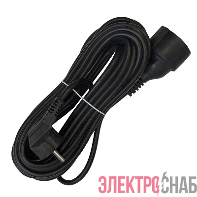 Удлинитель-шнур 1х10м с заземл. 16А IP20 ПВС 3х1 черн. DOMTOK 2360