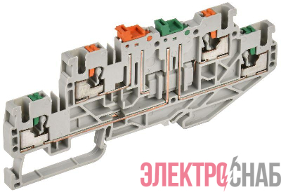 Колодка клеммная CP-ML 2 ур. нож. разм. 2.5кв.мм сер. IEK YCT23-04-2-K03-002