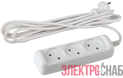 Удлинитель 3х10м без заземл. 10А IP20 U-3-10m-2х1 ПВС 2х1 Эра Б0028358