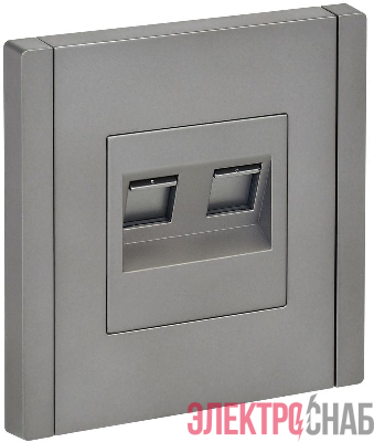 Розетка компьютерная 2-м RJ45 кат.6 FORTE&PIANO FP534 сталь IEK FP-K20-2-K46