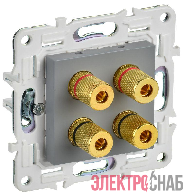 Аудиорозетка 4-м SKANDY SK-A01Gr сер. IEK SK-S40-K03