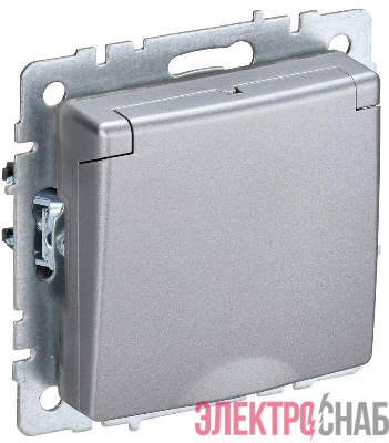 Розетка BRITE РСбш10-3-БрА 16А IP20 с заземл. защ. шторки с крышкой механизм алюм. IEK BR-R16-16-K47