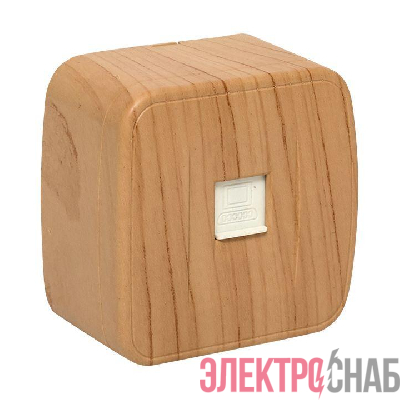 Розетка компьютерная 1-м ОП Минск RJ45 1А 120В свет. дерево EKF EGK01-035-30