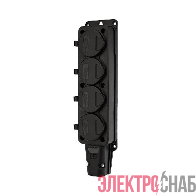 Розетка штепсельная четырехместная влагозащ. с/з 16А IP54 каучук Rexant 111-114