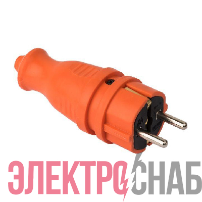 Вилка прямая 230В 2P+PE 16А IP44 каучук оранж. PROxima EKF RPS-011-16-230-44-ro