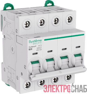 Выключатель автоматический 4п B 20А 6кА Systeme9 400В SE S9F21420
