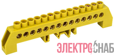 Шина PE "земля" в комб. DIN-изол. "Стойка" ШНИ-8х12-14-КС-Ж IEK YNN10-812-14DP-K05