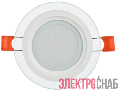 Светильник светодиодный ДВО 1620 6Вт 3000К IP20 встраив. со стекл. круг IEK LDVO0-1620-06-3000-K01