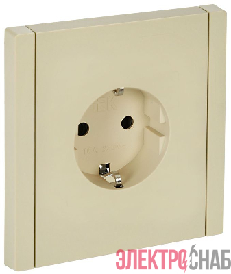 Розетка СП FORTE&PIANO FP413 16А с заземл. защ. шторки безвинт. крепл. ваниль IEK FP-R14-16-1-K10