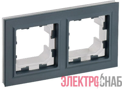 Рамка 2-м BRITE IP44 РУ-2-БрГ-44 граф. IEK BR-M22-44-K53