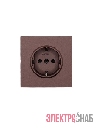 Розетка 1-мест. с защитн.шторк. ПБТ СП ZIMA IP20 10А безвинт. зажим шоколад LEZARD 704-7388-124BQC