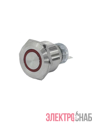 Выключатель кнопочный GQ22-L-11E/R/S 1НО+1НЗ цилиндр d22мм IP65 метал. красн. Электротехник ET020091