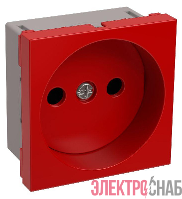 Розетка 1-м 2мод. РКС-20-22-П-К 45х45 без заземл. красн. PRIMER IEK CKK-40D-RSK2-K04-K
