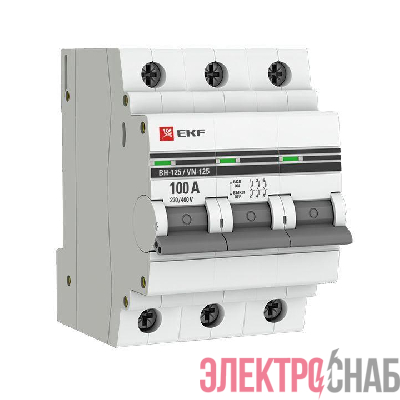 Выключатель нагрузки 3п 100А ВН-125 PROxima EKF SL125-3-100-pro