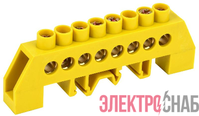 Шина PE &quot;земля&quot; в комб. DIN-изол. &quot;Стойка&quot; ШНИ-8х12-8-КС-Ж IEK YNN10-812-8DP-K05
