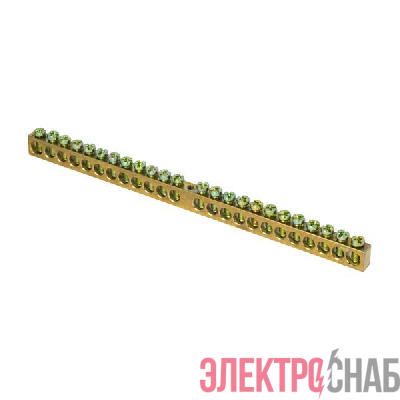 Шина PEN "ноль-земля" 8х12 24 отвер. латунь крепеж по центру PROxima EKF sn0-125-24-c