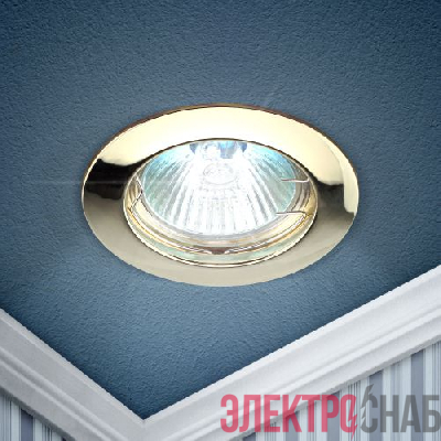 Светильник точечный KL1 GD 50Вт MR16 12В литой зол. ЭРА C0043655