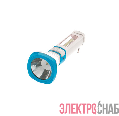 Фонарь светодиодный аккум. 3W LED 2 режима бок. панель COB 2Вт с зарядным устройством переходник для глубоких розеток в компл. КОСМОС KOCAc7023WLED