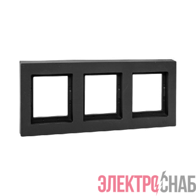 Рамка 3-м Эпика IP44 пластик черн. EKF UP1-FPB-03-44