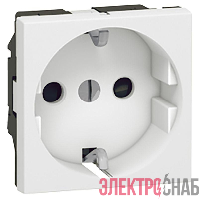 Розетка 1-м СП 2мод. Mosaic 16А IP20 2P+E с заземл. защ. шторки немецк. стандарт винтов. клеммы механизм бел. Leg 077213