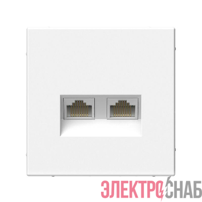 Розетка компьютерная 2-м ArtGallery 2хRJ45 кат.6A механизм бел. SE GAL000188