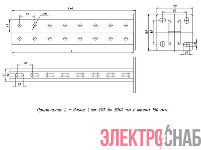 Стойка STRUT двойная 41х41 L700 сталь HDZ EKF stsd414107-HDZ