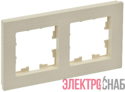 Рамка 2-м BRITE РУ-2-Бр беж. рифленый IEK BR-M22-51-K10