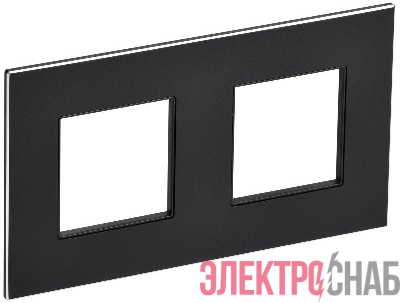 Рамка 2-м SKANDY SK-F32Bl металл черн. IEK SK-M22-M-K02