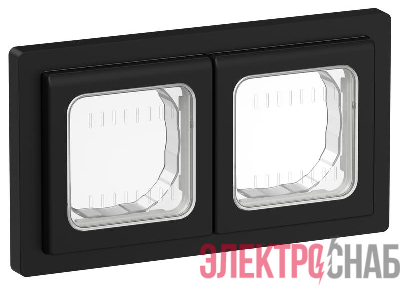 Рамка 2-м СП FLITE Рпро-2-55-ФлЧ IP55 черн. IEK FI-M20-32-55-K02