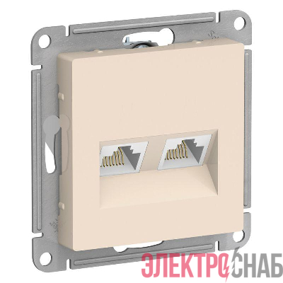 Розетка компьютерная 2-м AtlasDesign RJ45 кат.5E механизм беж. SE ATN000285