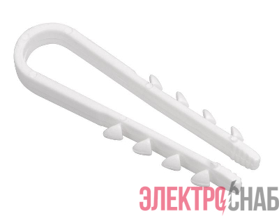 Дюбель-хомут 19-25мм для круглого кабеля нейлон бел. (уп.100шт) IEK UHH35-19-25-100