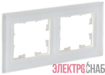 Рамка 2-м BRITE РУ-2-2-Бр стекло бел. матов. IEK BR-M22-G-31-K01
