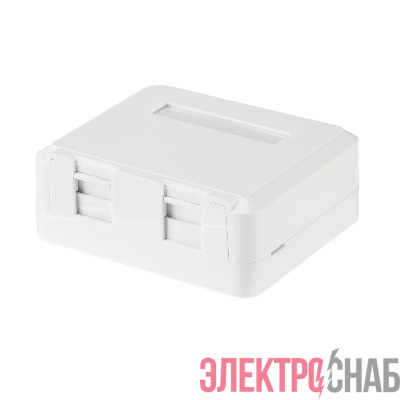 Корпус настенной розетки под 2 модуля Keystone Jack бел. Rexant 03-0251