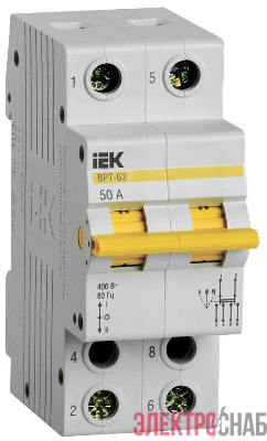 Выключатель-разъединитель трехпозиционный 2п ВРТ-63 50А IEK MPR10-2-050
