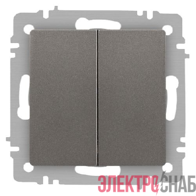 Выключатель 2-кл. СП Accent 6-104-09 10А IP20 250В AL/CU титан Intro Б0063499