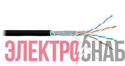 Кабель F/UTP 4 пары кат.5e (класс D) тест по ISO/IEC 100МГц ож BC (чистая медь) 24AWG (0.5мм) внутр./внеш. LSZH -40С нг(А)-HFLTx черн. (уп.305м) NIKOLAN NKL 4200C-BK
