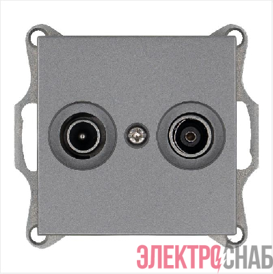 Розетка телевизионная оконечная TV + FM 2-м Ф9.5мм механизм алюм. Jasmart G6204S