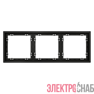 Рамка 3-м S70 пластик. черн. матов. Voltum VLS100308