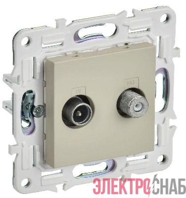 Розетка двойная TV+SAT SKANDY SK-A13B беж. IEK SK-AF20-O-K10