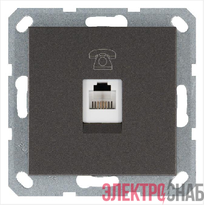 Розетка телефонная 1-м RJ11 механизм мокко JasmartG6101Z
