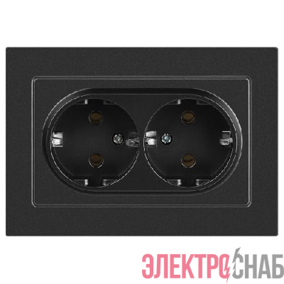 Розетка 2-м СП Accent 6-205-07 16А IP20 250В 2P+E Schuko AL/CU графит Intro Б0063496