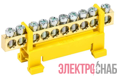 Шина PE "земля" на DIN-изол. "Стойка" ШНИ 6х9-10-С-Ж IEK YNN10-69-10P-K05