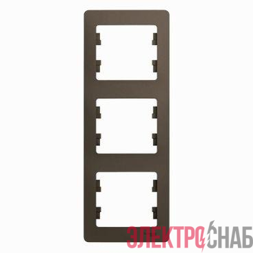 Рамка 3-м Glossa вертикал. шоколад SE GSL000807