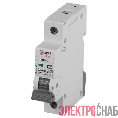 Выключатель автоматический 1п C 25А 4.5кА ВА47-63 PRO ЭРА Б0059409