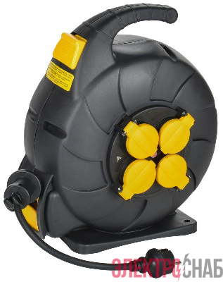 Удлинитель на катушке TWIST 4х15м с заземл. с крышк. автосмотка 16А IP44 КГ 3х1.5 IEK TW-KP27-16-04-15-44
