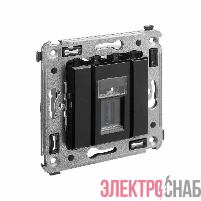 Розетка USB 3.0 1-м СП Avanti "Черный квадрат" тип А-А DKC 4402303