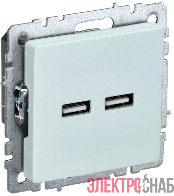 Розетка BRITE USB A+A 3.1А РЮ10-1-БрЖ механизм жемчуж. IEK BR-U21-D31-K36