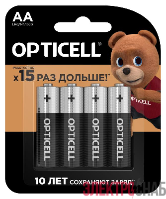 Элемент питания алкалиновый AA/LR6 (блист.4шт) Basic Opticell 5051001/6051001